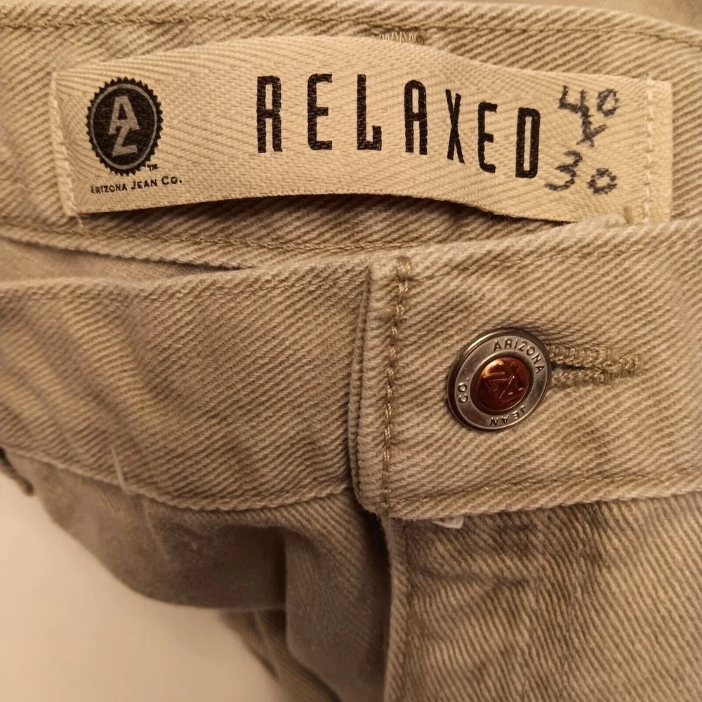Arizona Jean Co. Relaxed Fit Jeans Light Beige Men's Size 40x30